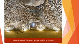 Dolmen del Romeral (Antequera, Málaga). Interior de la cámara
 