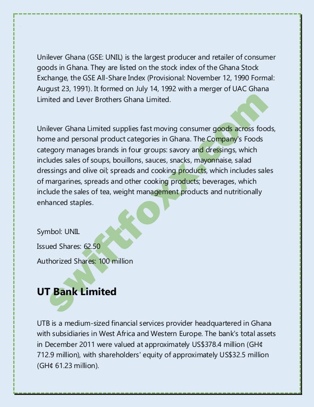 Ghana Stock Exchange Listed Companies 2017