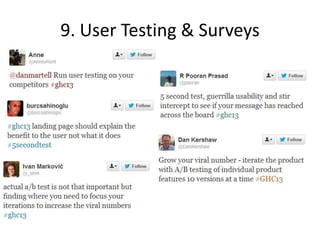 9. User Testing & Surveys

 