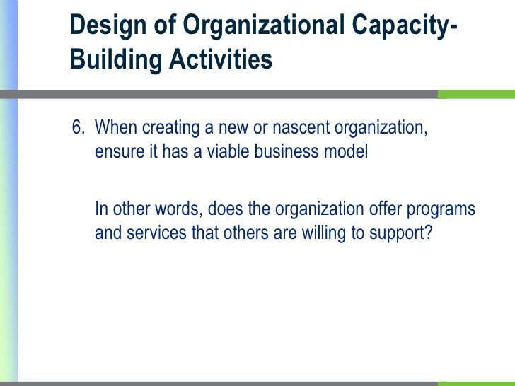 Which organization deals with capacity building programme