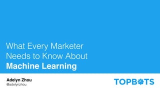 What Every Marketer
Needs to Know About
Machine Learning
Adelyn Zhou
@adelynzhou
 