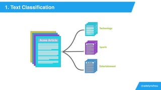 @adelynzhou
1. Text Classiﬁcation
 