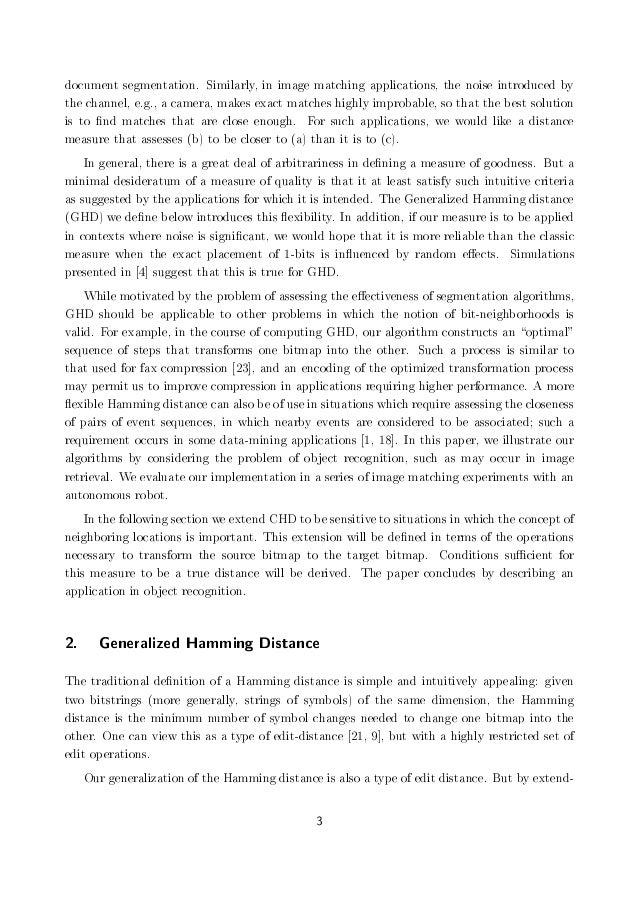Generalized Hamming Distance