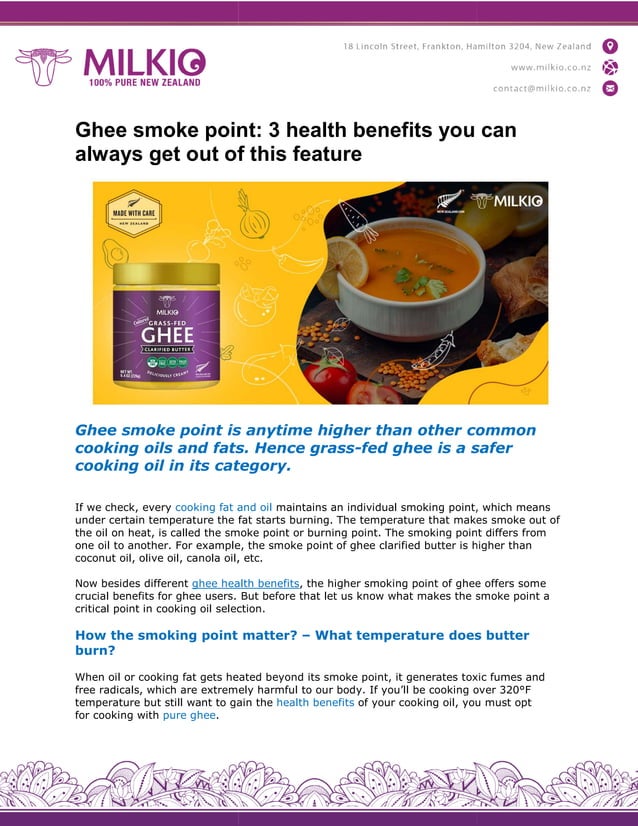 Ghee smoke point PDF
