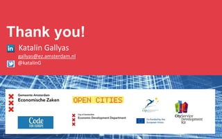Thank you!
Katalin Gallyas
gallyas@ez.amsterdam.nl
@katalinG

 