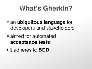 Gherkin - crash course | PDF