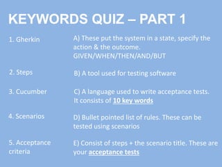 Gherkin /BDD intro | PPTX