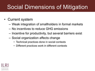 The social dimensions of mitigation