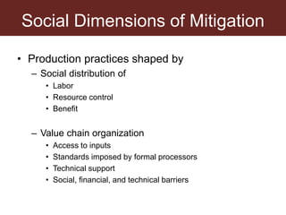 The social dimensions of mitigation