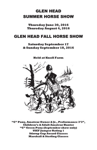 Glen Head Horse Show Summer Prize List photo picture