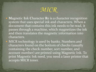 Magnetic Ink Example an overview of computer | PPTX
