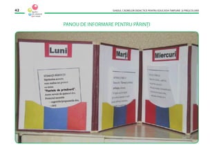 GHIDUL CADRELOR DIDACTICE PENTRU EDUCAŢIA TIMPURIE ŞI PREŞCOLARĂ42
PANOU DE INFORMARE PENTRU PĂRINŢI
 