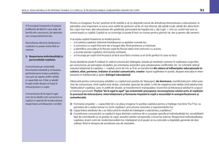 ROLUL EDUCATORULUI ÎN INTERACŢIUNEA CU COPILUL ŞI ÎN DEZVOLTAREA COMUNITĂŢII GRUPEI DE COPII 91
Pentru ca imaginea“Eu-lui”pozitivă să ﬁe stabilă şi să nu depindă numai de atitudinea binevoitoare a educatoarei /a
părinţilor, este important ca sursa unor astfel de aprecieri să ﬁe cît mai diversă: alţi adulţi (rude, adulţi din afara fami-
liei, copii mai mari, alte educatoare din grădiniţă, personalul de îngrijire etc.), alţi copii — într-un cuvînt toţi acei ce
contactează cu copilul. Copilul se va convinge că poate ﬁ bun nu numai pentru părinţii săi, dar şi pentru alţi oameni.
A accepta copilul înseamnă, la modul practic:
– a te adresa copilului, folosind întotdeauna ca apelativ numele lui;
– a comunica cu copiii frecvent de-a lungul zilei, ﬁind prietenos şi interesat;
– a identiﬁca ceva plăcut la ﬁecare copil de ﬁecare dată cînd comunici cu acesta;
– a acorda atenţie copilului cînd acesta vorbeşte;
– a-l încuraja pe copil cînd încearcă să facă ceva fără a insista ca el să ﬁe perfect în ceea ce face.
Acest deziderat poate ﬁ realizat în cadrul comunicării dialogate, bazate pe tendinţe comune în realizarea scopurilor,
pe comuniune, pe percepţia situaţiilor, pe orientarea acţiunilor spre soluţionarea conﬂictelor etc. Se schimbă radical
statutul relaţional al copilului — copilul, oricît de mic ar ﬁ el, se transformă din obiect al inﬂuenţelor educaţionale în
subiect, aliat, partener, iniţiator al actului comunicativ, creator. Apare egalitatea în poziţii, dispare educaţia în inter-
pretarea ei tradiţională şi apare dialogul educaţional.
Obişnuită pentru comunicarea adulţilor cu copilul este poziţia de“deasupra”, de dominare, manifestată prin stilul auto-
ritar de comunicare, cînd copilul este dirijat, controlat, apreciat de adult. La fel de negativă este relaţia cînd adultul este
“dedesubtul”copilului, care, în astfel de situaţii, se transformă în manipulator, încercînd să folosească adultul în scopuri
şi interese personale. Poziţia“de la egal la egal”(pe orizontală) presupune recunoaşterea rolului activ al copilului
în procesul de interacţiune, interrelaţionare şi formarea treptată la copil a necesităţii în autoperfecţionare şi
autoeducaţie.
Formarea empatiei — capacităţii de a se plasa imaginar în poziţia copilului pentru a înţelege mai bine“Eu-l”lui, ca-
pacitatea de a vedea lumea“cu ochii copilului”, prin prisma viziunilor şi reprezentărilor lui.
Capacitatea adultului de a se ridica pînă la nivelul de înţelegere a adevărului„copilăresc”.
Constituirea comunicării cu copilul în baza dorinţei continue de a cunoaşte speciﬁcul individualităţii lui, sensibilizării
faţă de schimbările ce se produc la copil, sesizării stărilor emoţionale, a lumii lui interne. Respectînd individualitatea
copilului, ţinem cont de nivelul dezvoltării lui, înţelegînd că el poate să nu coincidă cu legităţile generale de dez-
voltare, ﬁind în tempou de accelerare sau de retardare.
A ﬁ acceptat înseamnă a ﬁ preţuit
indiferent de felul în care arăţi, de
familia din care provii, de talentele
sau comportamentul tău.
Dezvoltarea afectivă sănătoasă a
copilului nu poate exista fără ac-
ceptare.
Respectarea individualităţii şi
personalităţii copilului.
Comunicarea pe orizontală
favorizează totodată şi evoluarea,
perfecţionarea însăşi a adulţilor,
care pot să capete astfel calităţi
şi capacităţi noi. Chiar şi adulţii
învaţă multe despre ei înşişi în
interacţiunea cu copiii.
Comunicarea de la egal la egal
cere de la adulţii care comunică cu
copilul, în special de la educatoare,
respectarea următoarelor condiţii:
 