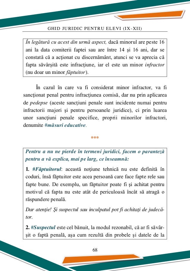Ghid Juridic Pentru Elevi De Clasele Ix Xii