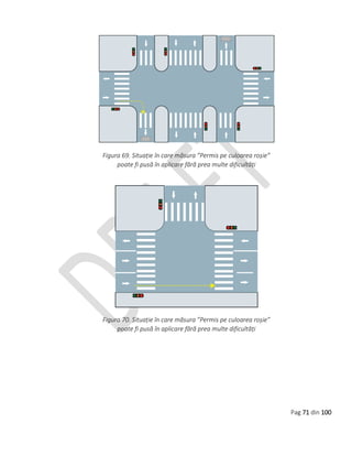 Pag 71 din 100
Figura 69. Situație în care măsura ”Permis pe culoarea roșie”
poate fi pusă în aplicare fără prea multe dificultăți
Figura 70. Situație în care măsura ”Permis pe culoarea roșie”
poate fi pusă în aplicare fără prea multe dificultăți
 