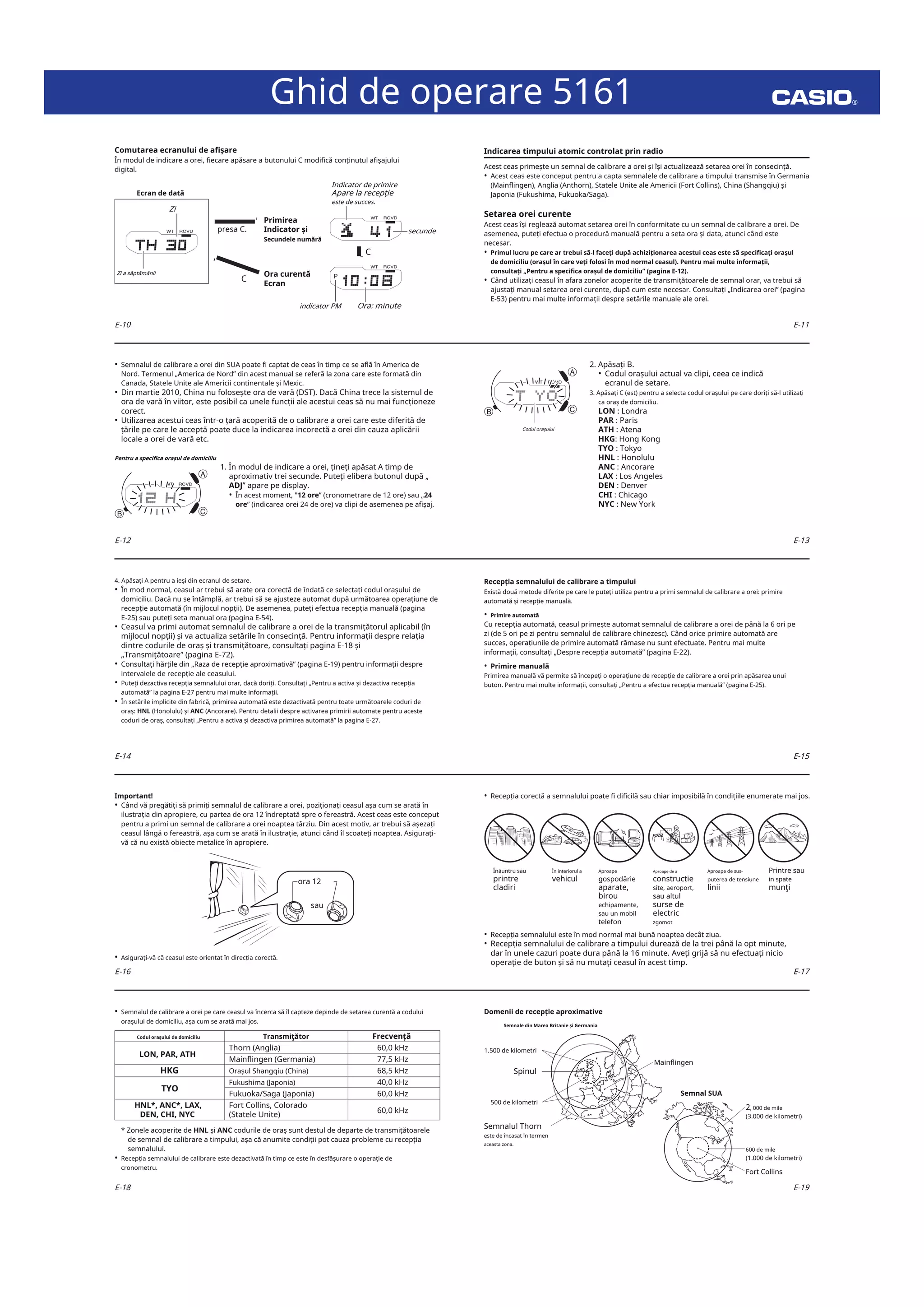 CASIO lineage Ghid de operare 5161 | PDF