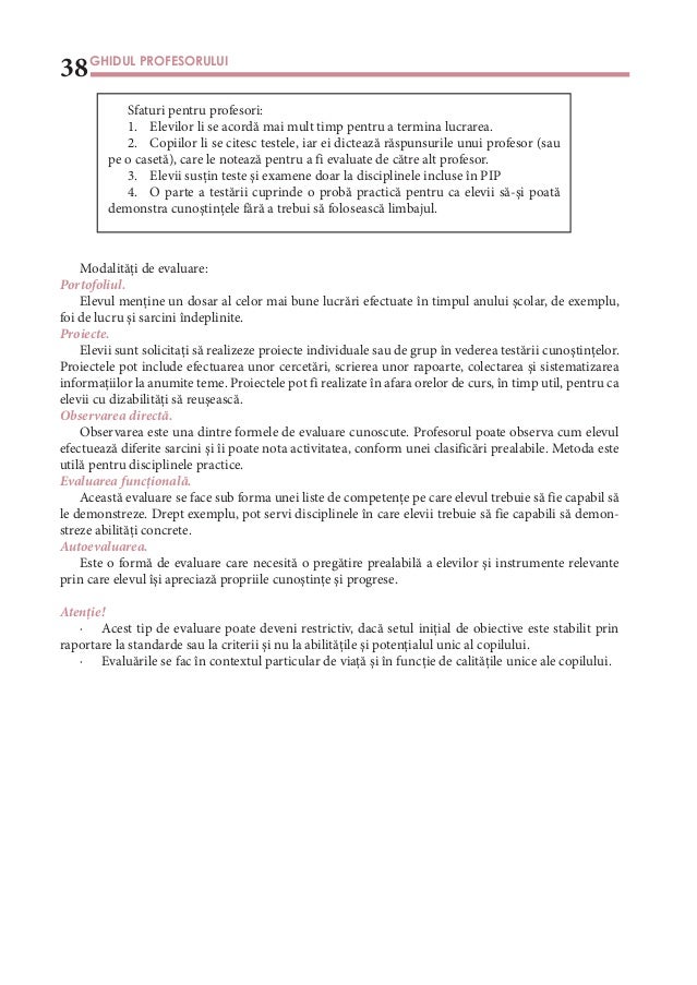 Ghidul Profesorului Educatie Incluziva