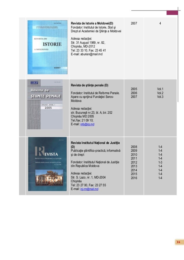 Ghidul Revistelor Juridice Biblioteca PublicÄƒ De Drept 2001 2016