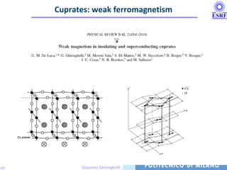 Cuprates: weak ferromagnetism




47         Giacomo Ghiringhelli
 