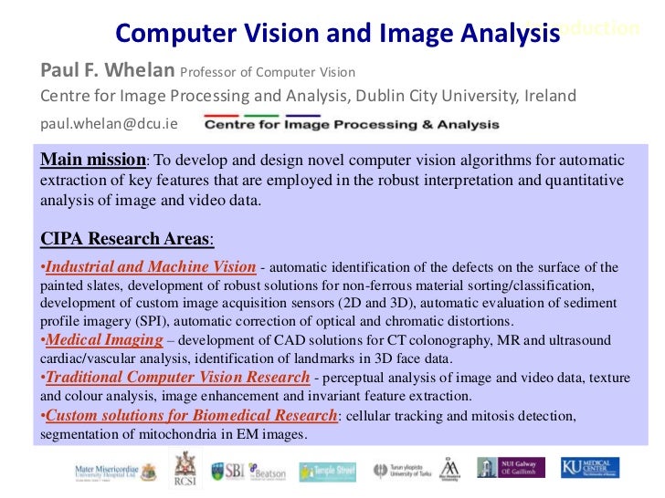 Computer Vision and Image Analysis