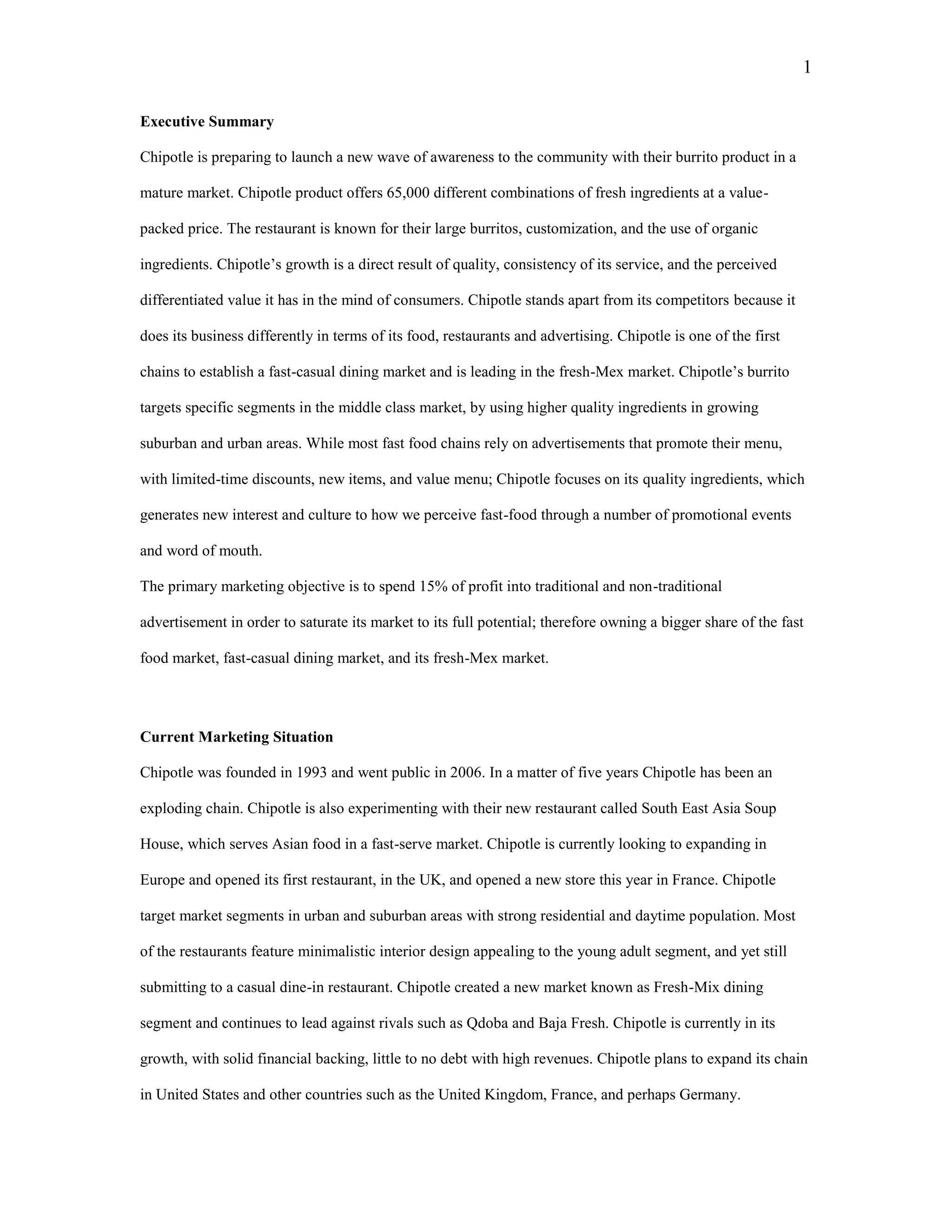 Chipotle Marketing Plan PDF