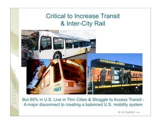 Critical to Increase Transit
                  & Inter-City Rail




But 80% in U.S. Live in Thin Cities & Struggle to Access Transit -
 A major disconnect to creating a balanced U.S. mobility system
                                                   ©
 