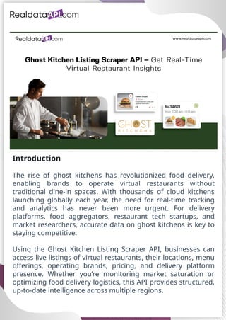 Ghost Kitchen Listing Scraper API for Real-Time Data | PPTX