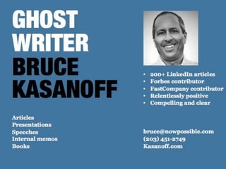 Ghostwriter Bruce Kasanoff