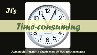 It’sTime-consumingAuthors don’t want to devote most of their time on writing