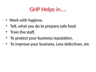 Comprehensive Guide to Good Hygienic Practices (GHP) for Food Safety ...