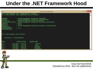 Under the .NET Framework Hood
Gray Hat PowerShell
ShowMeCon 2015 - Ben Ten (@Ben0xA)
 