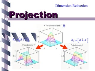 Dimension Reduction

Projection
                     R


RY =  R ↓ Y 
                        RX =  R ↓ X 
                                      
 