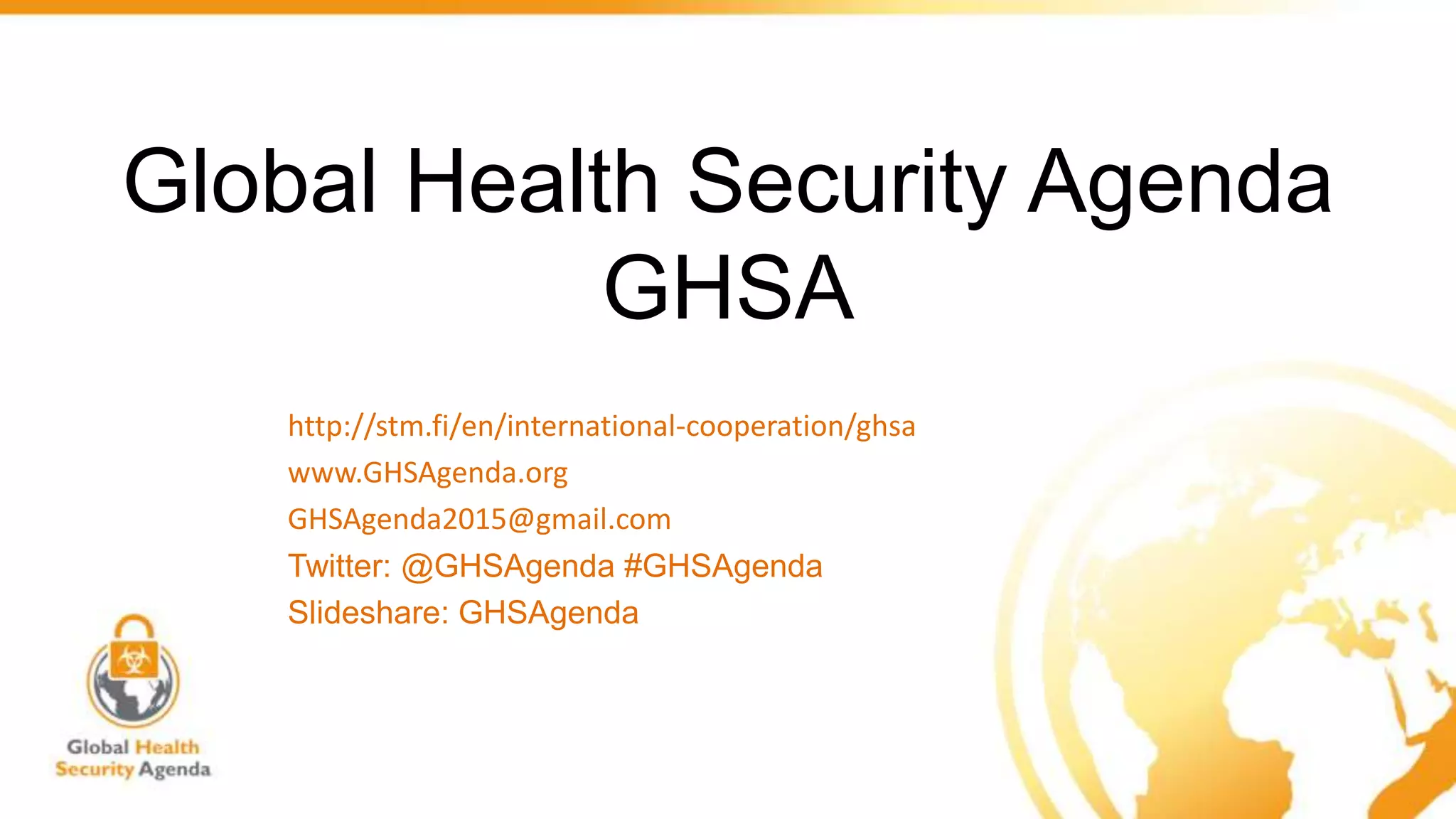 Global Health Security Agenda GHSA | PPTX