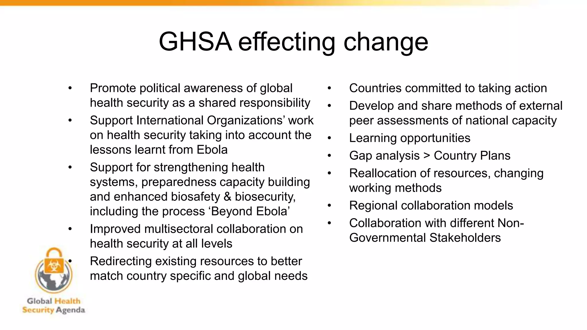 Global Health Security Agenda GHSA | PPTX
