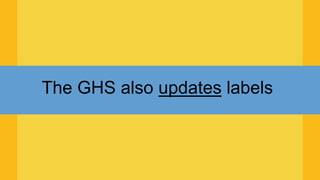 HazCom 2012 Changes Introduced by the GHS: Upcoming Changes and Your Responsibilities