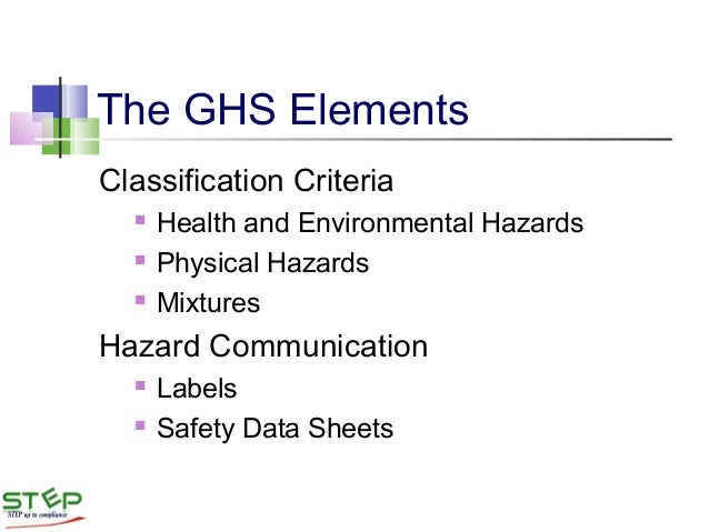 GHS for Hazard Classification and Labeling by STEP