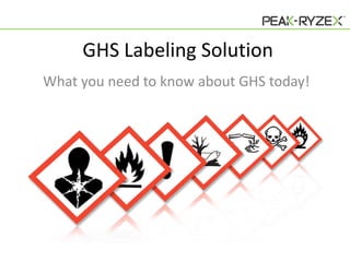 GHS Labeling Solution
What you need to know about GHS today!

 