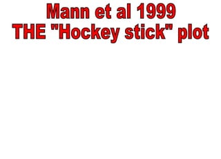 Mann et al 1999 THE &quot;Hockey stick&quot; plot 