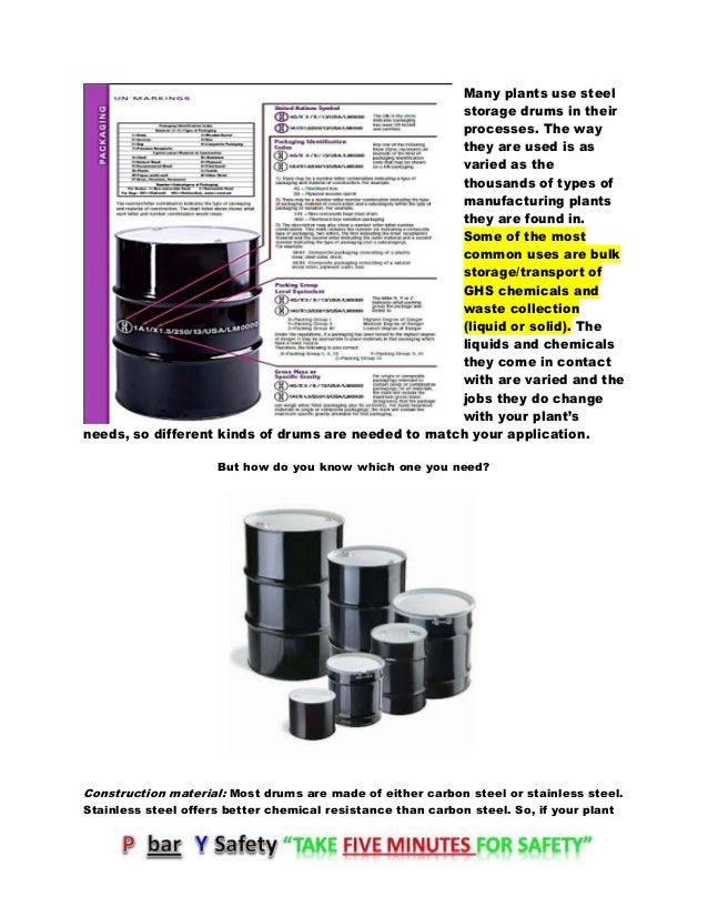 Ghs steel storage drums requirements