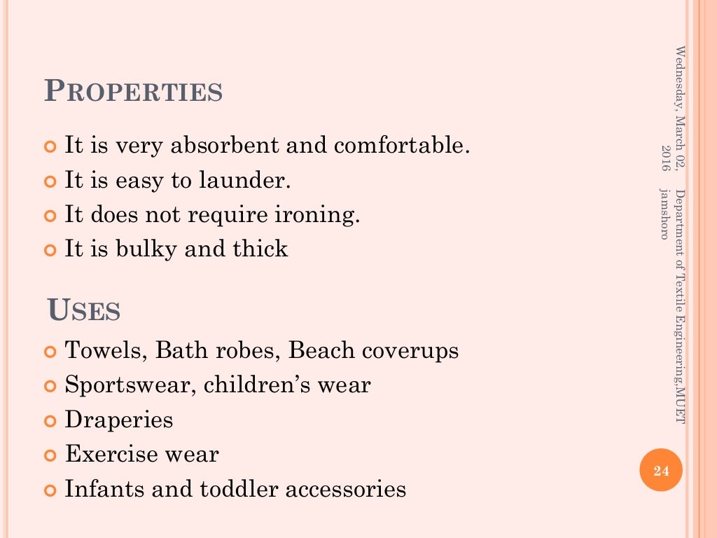 Commercial & Standard Fabrics with properties and uses by Ghulam Mus…