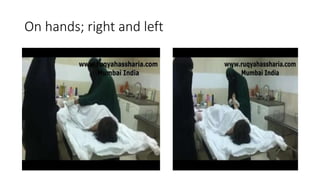 On hands; right and left
 