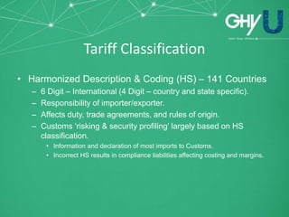 GHY U - Tariff Classification (Part 2)_June 18 2014 | PPTX ...