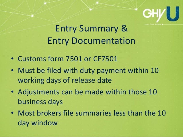 ghyu basics of importing to usa form 7501