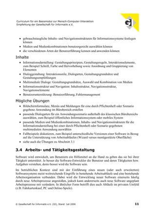 Curriculum für ein Basismodul zur Mensch-Computer-Interaktion (Juli 2006)