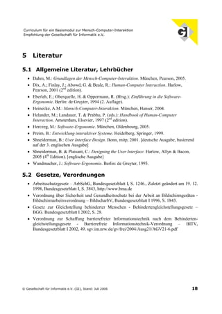 Curriculum für ein Basismodul zur Mensch-Computer-Interaktion (Juli 2006)