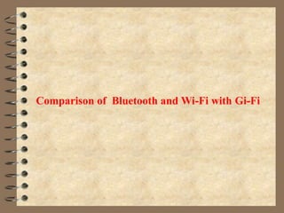 Comparison of Bluetooth and Wi-Fi with Gi-Fi
 