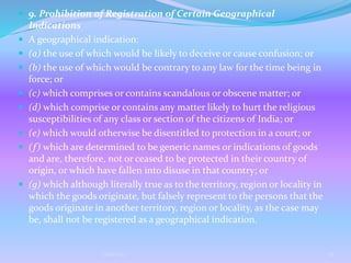 Basic understanding of the Geographical Indications and the law | PPTX
