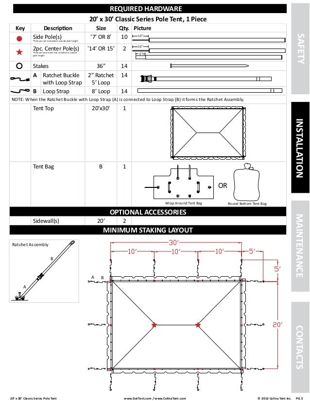 20 x 30 Pole Tent Installation Instructions