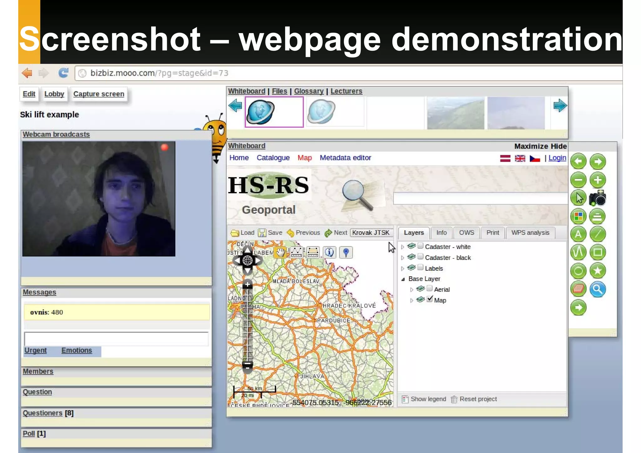 Screenshot – webpage demonstration