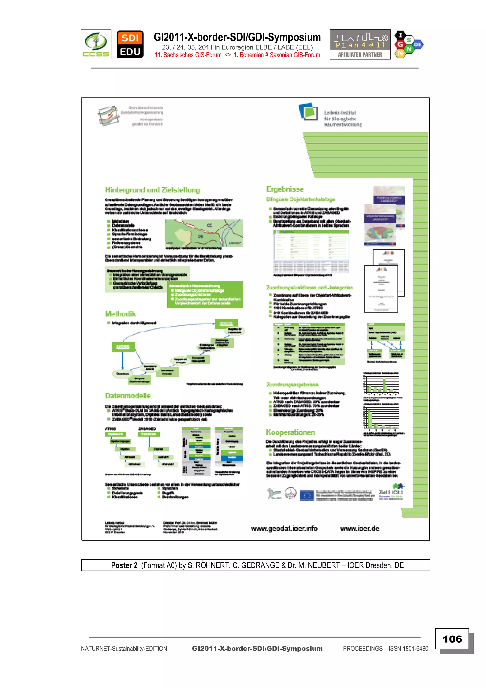 GI2011-X-border-SDI/GDI-Symposium
                             23. / 24. 05. 2011 in Euroregion ELBE / LABE (EEL)
                          11. Sächsisches GIS-Forum <> 1. Bohemian # Saxonian GIS-Forum
   ________________________________________________________________________________________




          Poster 2 (Format A0) by S. RÖHNERT, C. GEDRANGE & Dr. M. NEUBERT – IOER Dresden, DE




  _________________________________________________________________________________________
                                                                                                                         106
NATURNET-Sustainability-EDITION        GI2011-X-border-SDI/GDI-Symposium                  PROCEEDINGS – ISSN 1801-6480
 